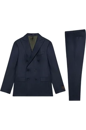 Brooks Brothers Garnitury, Mężczyzna, Niebieski, 2XL, Wełna, Granatowo-Niebieski Garnitur z Czystej Wełny Virgin o Regularnym Kroju