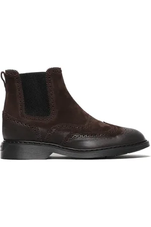 Hogan Buty, Mężczyzna, brązowy, 41 1/2 EU, Zamsz, Eleganckie Botki Ankle Marrone Swallowtail