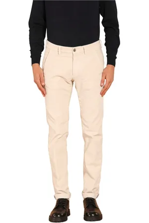 Masons Spodnie, Mężczyzna, Beżowy, L, Bawełna, Aksamitne spodnie chino Slim Fit