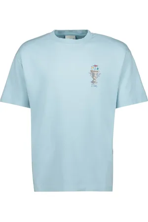 Drôle de Monsieur Koszulki, Mężczyzna, Niebieski, S, Bawełna, Jasnoniebieska koszulka T-shirt