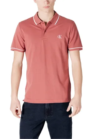 Calvin Klein Koszulki, Mężczyzna, Czerwony, M, Czerwona Koszulka Polo z Zapinaniem na Guziki