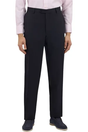 Brooks Brothers Spodnie, Mężczyzna, Niebieski, W36, Wełna, Granatowe, elastyczne spodnie z dziewiczej wełny