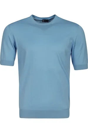 hindustrie Swetry, Mężczyzna, Niebieski, M, Bawełniany Sweter Crewneck w Kolorze Nieba