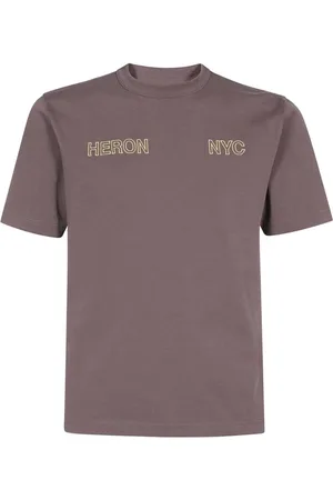 Heron Preston Koszulki, Mężczyzna, brązowy, S, Bawełna, Bawełniany T-shirt z Nadrukiem z Przodu i z Tyłu