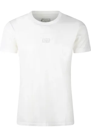 Maison Margiela Koszulki, Mężczyzna, Biały, S, Bawełna, Koszulka z Logo i Numerem Bawełna Włochy