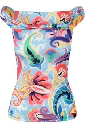 Etro Koszulki, Kobieta, Wielobarwność, XS, Paisley Print Bezrękawnik
