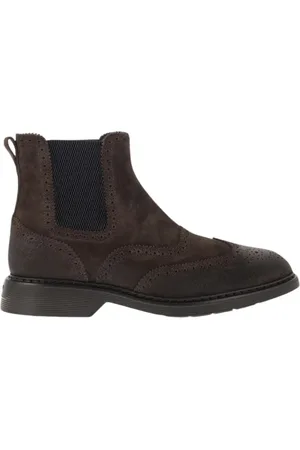Hogan Buty, Mężczyzna, brązowy, 42 EU, Zamsz, Chelsea Botki
