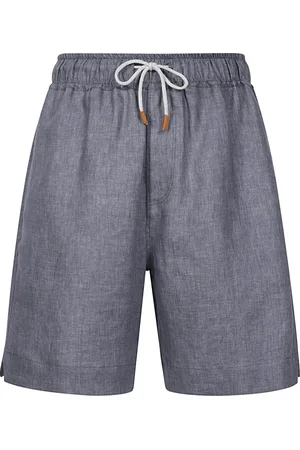 ELEVENTY Szorty, Mężczyzna, Czarny, W31, Len, Linen Jogger Shorts