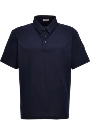 Moncler Koszulki, Mężczyzna, Niebieski, M, Granatowy Polo z Logo z Bawełny