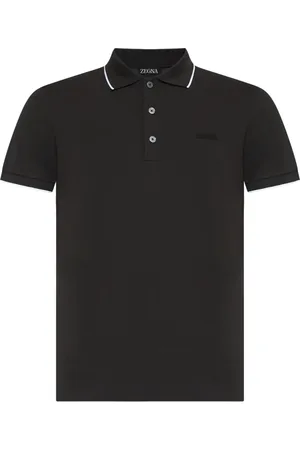 Ermenegildo Zegna Koszulki, Mężczyzna, brązowy, M, Bawełna, Ciemnobrązowa koszulka polo z logo