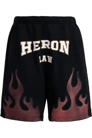 Heron Preston Szorty, Mężczyzna, Czarny, XS, Bawełna, Wyjątkowe Czarne Szorty z Nadrukiem