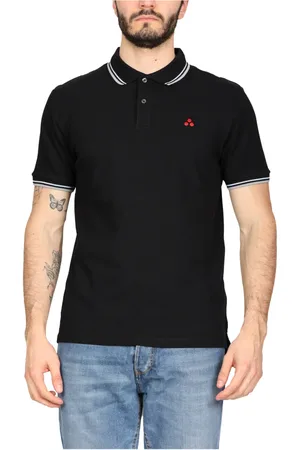 Peuterey Koszulki, Mężczyzna, Czarny, XL, Czarna Koszulka Polo z Haftowanym Logo