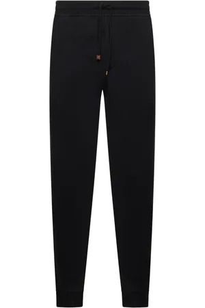 Brunello Cucinelli Spodnie, Mężczyzna, Czarny, 2XL, Bawełna, Spodnie dresowe ze ściągaczem w pasie