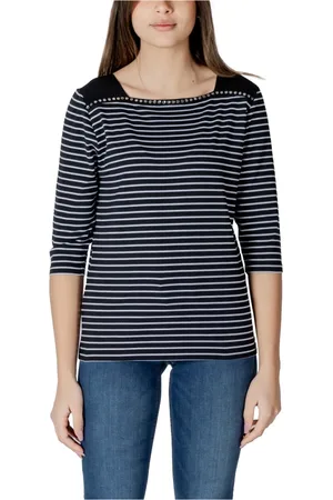 Liu Jo Koszulki, Kobieta, Czarny, L, Bawełna, T-shirt z krótkim rękawem