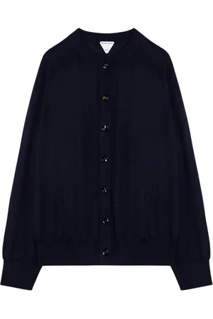 Bottega Veneta Swetry, Kobieta, Niebieski, S, Kaszmir, Krótki kardigan