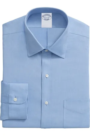Brooks Brothers Koszule, Mężczyzna, Niebieski, 3XL, Bawełna, Koszula Slim Fit Twill Non-Iron z Kołnierzykiem Ainsley