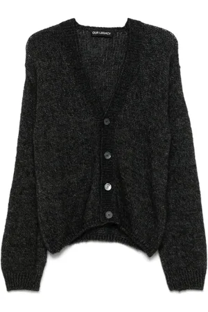 OUR LEGACY Swetry, Mężczyzna, Czarny, M, Wełna, Academy Cardigan