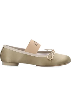 Maison Margiela Buty, Kobieta, Żółty, 38 EU, Bawełna, Złote Zamknięte Baletki Elegancki Styl