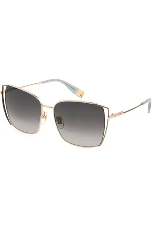 Furla Akcesoria, Kobieta, Żółty, ONE SIZE, Wielokolorowe metalowe okulary przeciwsłoneczne