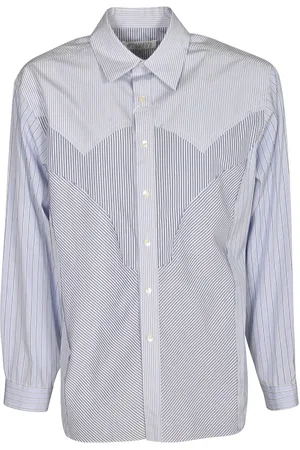 Maison Margiela Koszule, Mężczyzna, Niebieski, L, Bawełna, Stylowa Koszula Casualowa