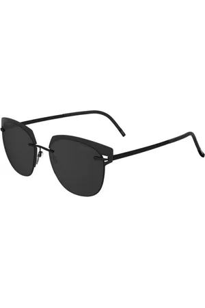 Silhouette Akcesoria, unisex, Czarny, ONE SIZE, Nowoczesne okulary przeciwsłoneczne z niebieskimi soczewkami