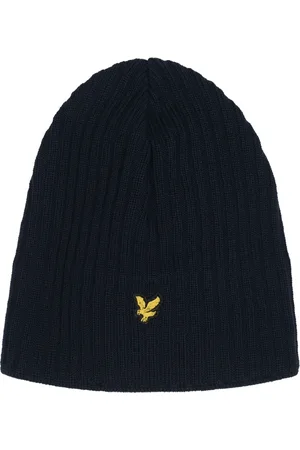 Lyle & Scott Akcesoria, Mężczyzna, Niebieski, ONE SIZE, Nakrycie głowy Zaplątane RIB Beanie