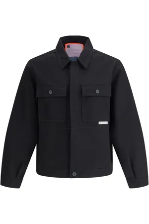 GR10K Kurtki, Mężczyzna, Czarny, L, Denim, Kurtka dżinsowa z klasycznym kołnierzem