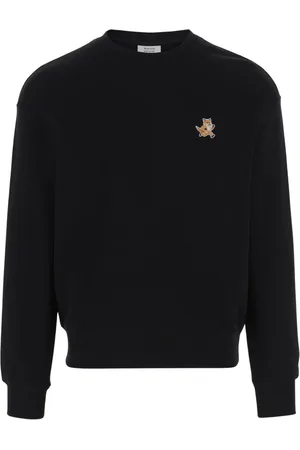 Maison Kitsuné Bluzy, Mężczyzna, Czarny, XL, Speedy Fox Patch Comfort Sweatshirt