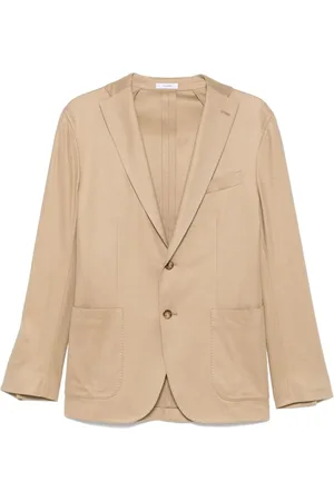 Boglioli Kurtki, Mężczyzna, brązowy, 2XL, Bawełna, Brązowa Zapinana na Guziki Kurtka z Kieszeniami