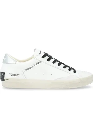 Crime london Buty, Mężczyzna, Biały, 42 EU, Skóra, Białe sneakersy z efektem postarzenia