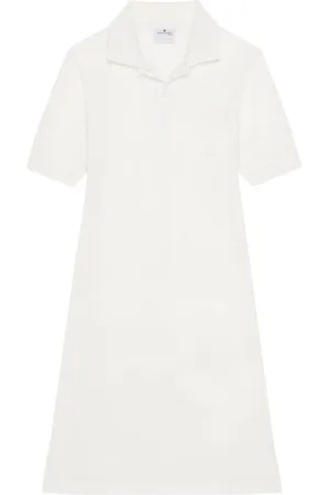 Courrèges Sukienki, Kobieta, Beżowy, M, Beżowa Sukienka Polo Krótkie Rękawy