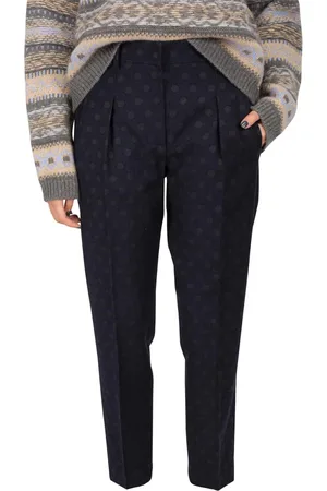 Brunello Cucinelli Spodnie, Kobieta, Czarny, S, Spodnie w paski Fantasy Blue