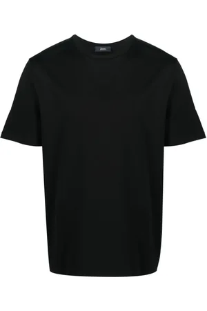 HERNO Koszulki, Mężczyzna, Czarny, XL, Bawełniany T-shirt z elastanem