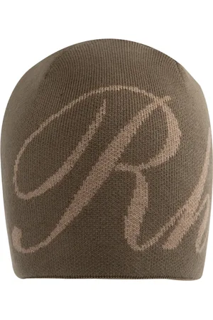 Rhude Akcesoria, Mężczyzna, brązowy, ONE SIZE, Kaszmir, Brązowy Kapelusz z Logo z Wełny i Kaszmiru