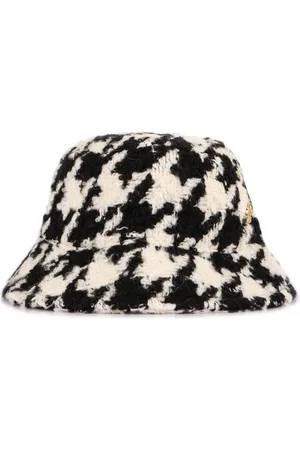 Nina Ricci Akcesoria, Kobieta, Czarny, ONE SIZE, Wełna, Kapelusz typu bucket w pepitkę