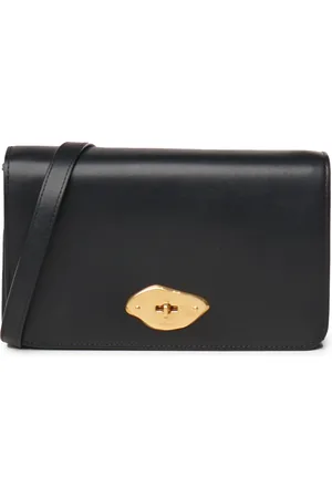MULBERRY Torebki, Kobieta, Czarny, ONE SIZE, Skóra, Czarny skórzany portfel na pasku