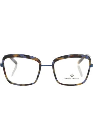 FRANKIE MORELLO Akcesoria, Kobieta, Wielobarwność, ONE SIZE, Okulary Kwadratowe Havana Niebieski Wzór