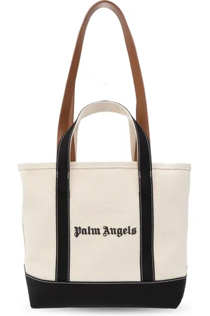 Palm Angels Torebki, Kobieta, Beżowy, ONE SIZE, Bawełna, Torba Shopper z Logo