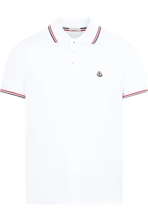 Moncler Koszulki, Mężczyzna, Biały, S, Bawełna, Koszulka Polo