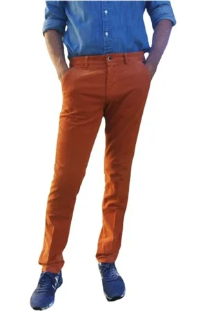 Masons Spodnie, Mężczyzna, brązowy, S, Bawełna, Spodnie Chino Slim Fit z Bawełny Velvet