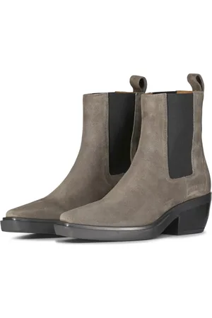 Copenhagen Shoes Buty, Kobieta, Szary, 39 EU, Zamsz, Zamszowe botki Chelsea z elastycznymi wstawkami