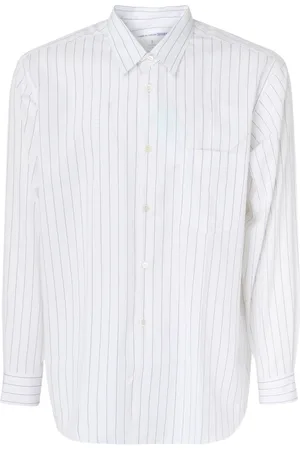 Comme des Garçons Koszule, Mężczyzna, Biały, M, Bawełna, Koszula w paski w stylu casual