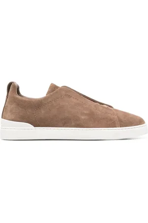 Ermenegildo Zegna Buty, Mężczyzna, Beżowy, 40 EU, Skóra, Triple Stitch™ Suede Sneakers