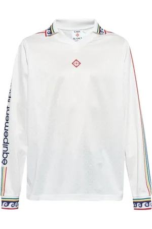 Casablanca Koszulki, Mężczyzna, Biały, M, Poliester, Koszulka Piłkarska z Monogramem