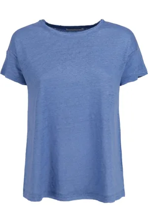 KANGRA CASHMERE Koszulki, Kobieta, Niebieski, L, Stylowe Swetry Kolekcja