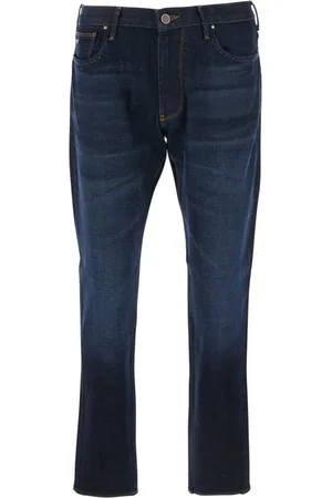 Emporio Armani Jeansy, Mężczyzna, Niebieski, W30, Jeansyy z logo Pięć kieszeni Pętle na pasek