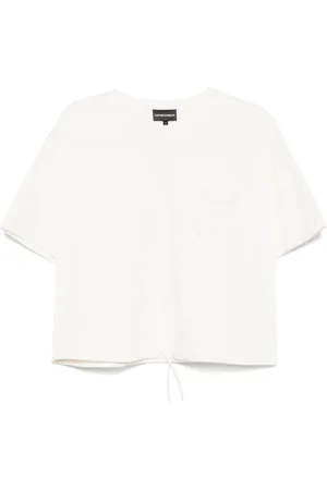 Emporio Armani Koszulki, Kobieta, Biały, L, Białe T-shirty i Pola z Kieszenią