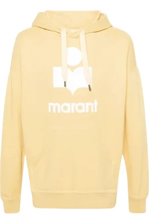 Isabel Marant Bluzy, Mężczyzna, Żółty, M, Monogram Bluza z Kapturem z Długim Rękawem