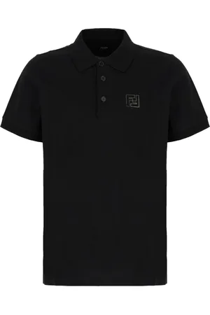 Fendi Koszulki, Mężczyzna, Czarny, M, Klasyczny Polo Shirt dla Mężczyzn