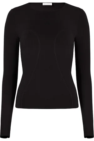 Nina Ricci Koszulki, Kobieta, Czarny, L, Dopasowana bluzka z długim rękawem